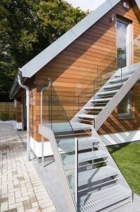 Galvanised external stairs