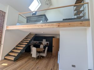 Straight string detail showing tread to string junction